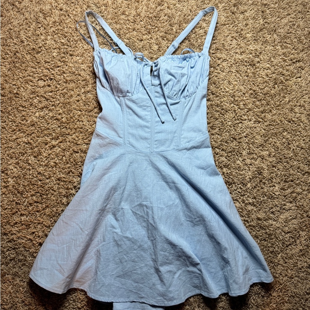 Light Blue Tie up dress